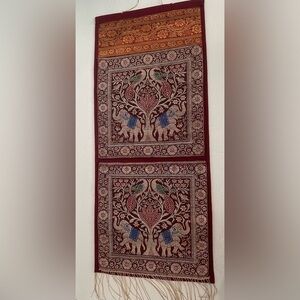 DollsofIndia Magazine and Paper Holder with Two Pockets burgundy gold